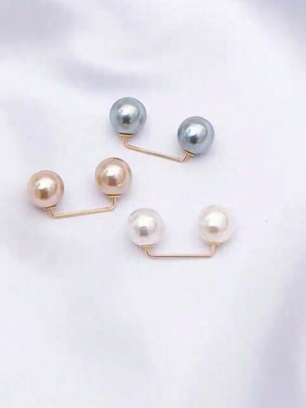 3pc Pearl Faux Jeans Waistband Tightener Pins Adjustable Buckle Kit
